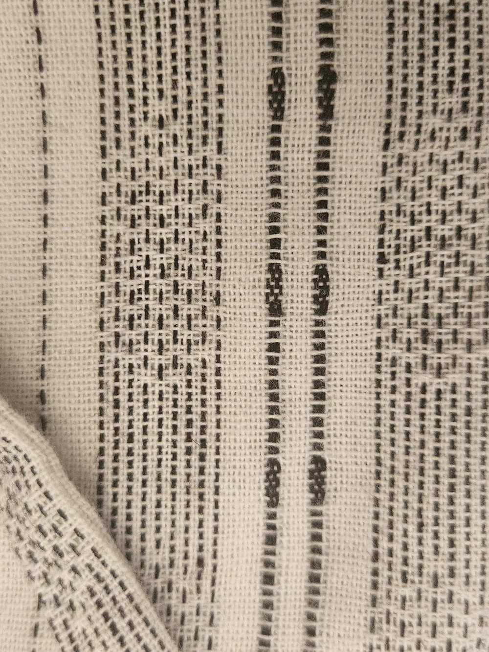 Lightweight White and Black Striped Drawstring Pants - Picture 2 of 2